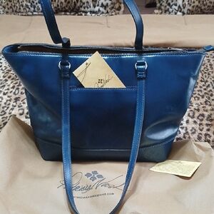 Patricia Nash Navy Leather Tote